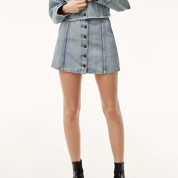 Wilfred Dresses & Skirts - Aritzia Wilfred Ahrens Denim Mini Skirt Lightwash Blue size 4